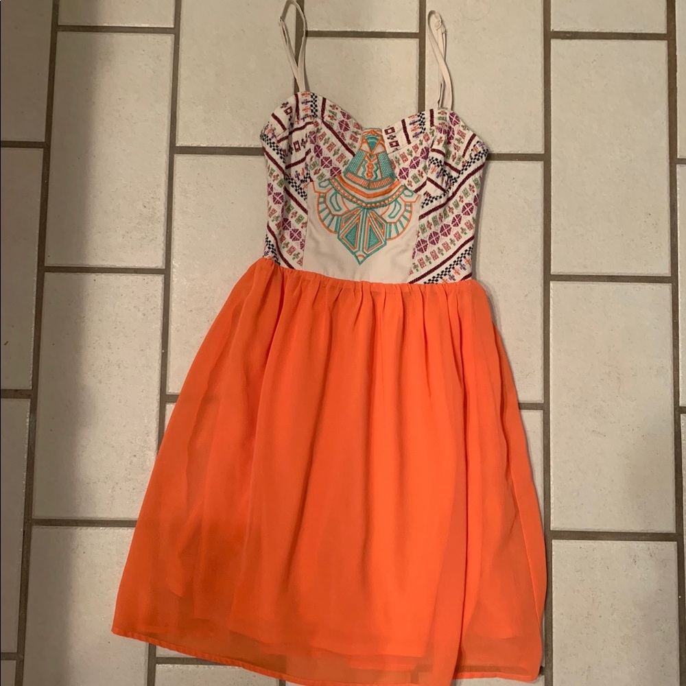 Orange and Turquoise Sundress